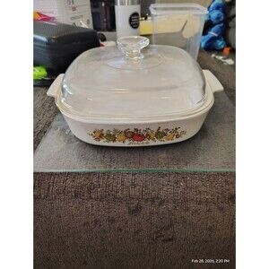 Vintage Corning Ware L’Echalote A-10-B 2.5 Liter Casserole Dish w/ Glass Lid